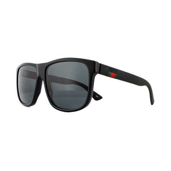 Gucci Sunglasses GG0010S 001 Black Rubber Grey