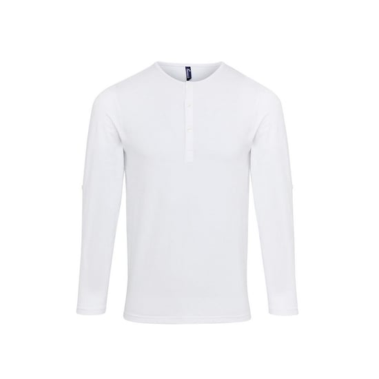 Premier Heren Long John Roll Sleeve T-shirt (Wit) - Image 1