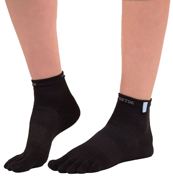 TOETOE - Heren- en Dames Vochtafvoerende Buiten Trainer Liner Teensokken - Zwart - Image 2