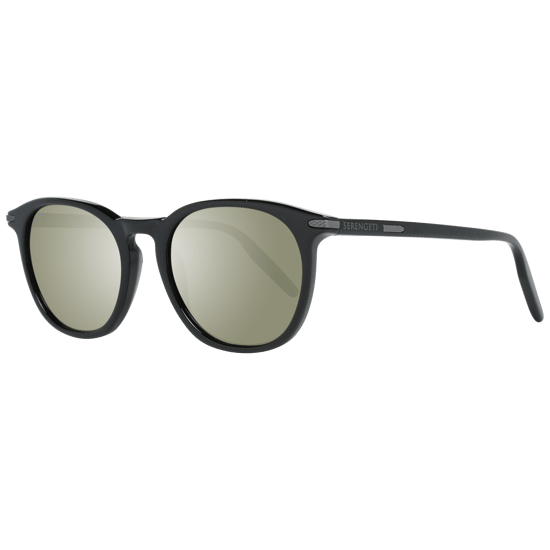 Serengeti Round Unisex Shiny Black Mineral Polarized 555nm Arlie