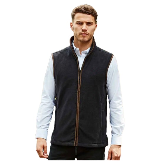 Premier Heren Artisan Fleece Gilet (Zwart/Bruin) - Image 2