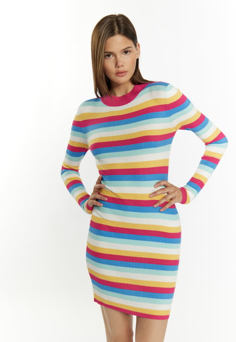 Mymo Gebreide jurk Dames Roze Veelkleurig - Image 3