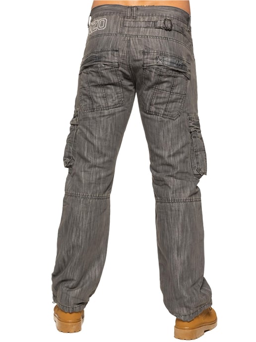 Enzo | Heren Combat Denim Jeans - Grijs - Image 3
