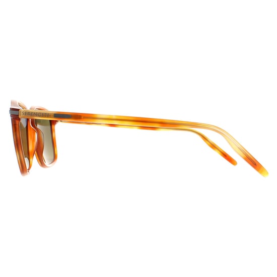 Serengeti Rectangle Mens Shiny Caramel Mineral Polarized 555nm Lenwood