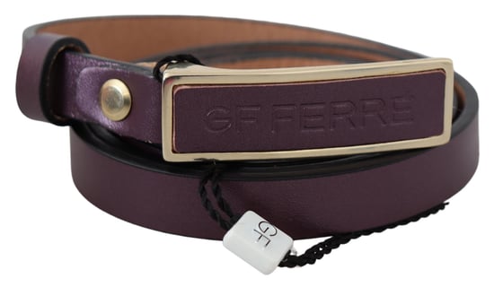 GF Ferre Vrouwen Gold Logo Buckle Taille Leder Skinny Riem - Image 1