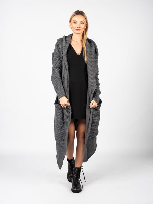 La Haine Iside Us Cardigan Unisex-LM056 Vrouw Grijs - Image 3