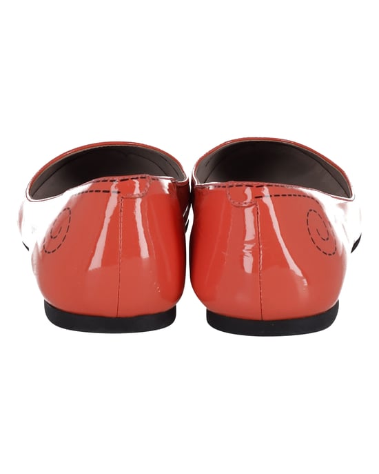 Marc Jacobs Muizenprint Ballerina's in Oranje Leren Lak - Image 4