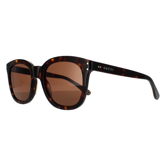 Gucci Square Mens Dark Havana  Brown Sunglasses