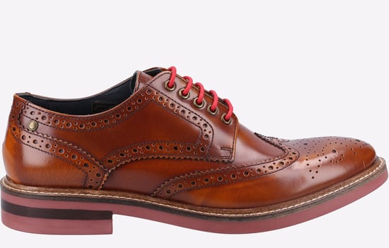 Base London Woburn Leren Heren Tan Brogues Schoenen - Image 1