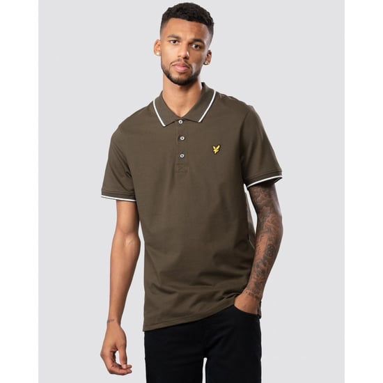 Lyle & Scott getipt poloshirt in olijfgroen - Image 3