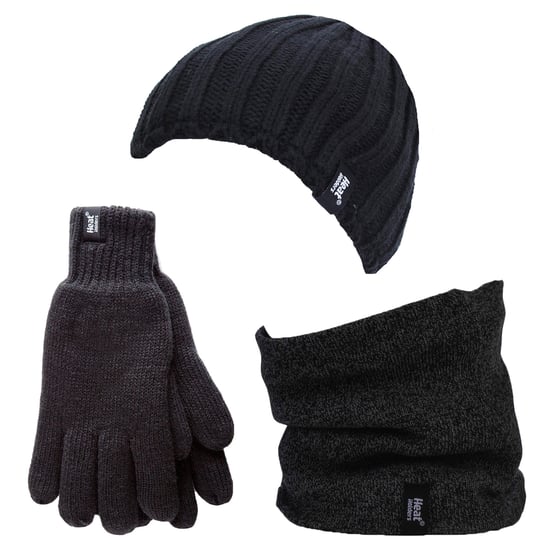 Heat Holders herenhoed, nekwarmer handschoenen set - Zwart - Image 1