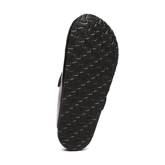 EVER AU Women Pintail Leather Comfort Clog Sandals - Black Leather