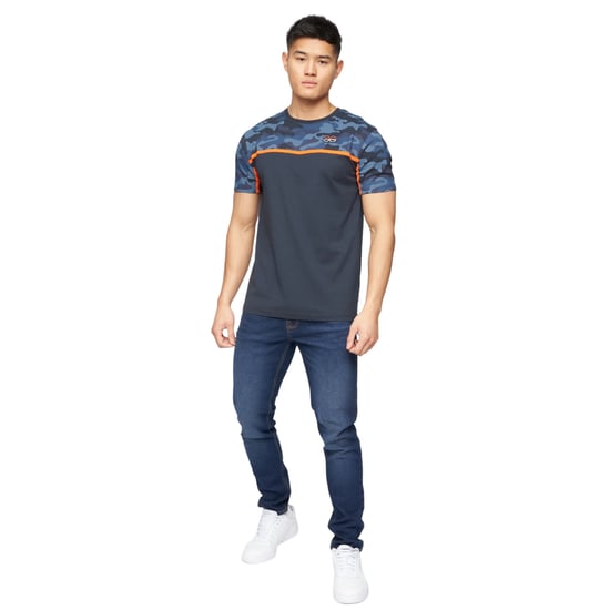 Crosshatch Heren Brightling Camo T-Shirt (Marine) - Image 3