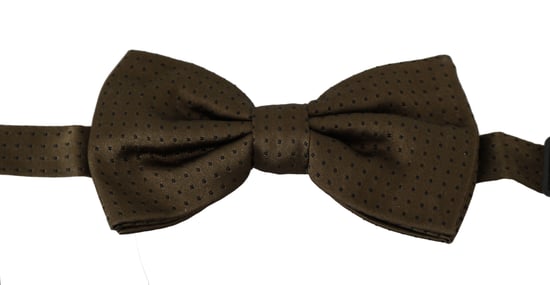 Dolce & Gabbana bruin polka stippen zijde verstelbare hals Papillon heren stropdas - Image 2