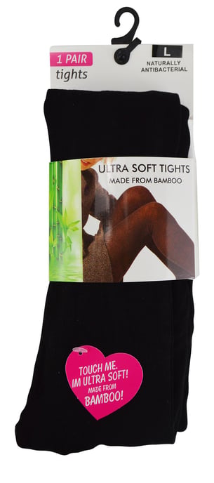 Superzachte zwarte ondoorzichtige bamboe panty voor dames - Zwart - Image 2