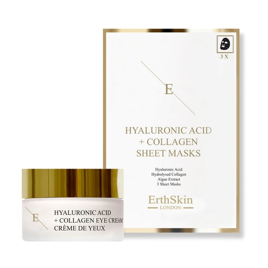 Hyaluronzuur & Kollageen Masker - 3 blaadjes + Hyaluronzuur + Kollageen Pro Age Oogcrème 30ml - Image 1