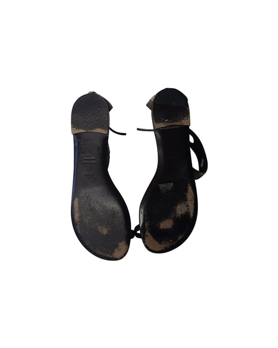 Giuseppe Zanotti Slangenprint Enkelsandaal met Platte Zool in Zwart Leer - Image 5
