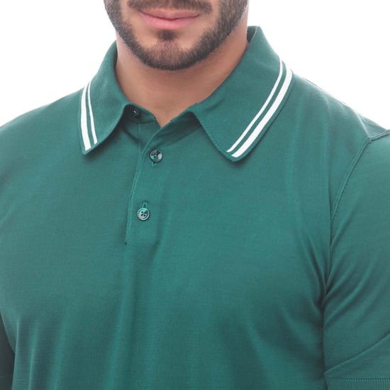 Heren Dolce And Gabbana zijden poloshirt in groen - Image 3