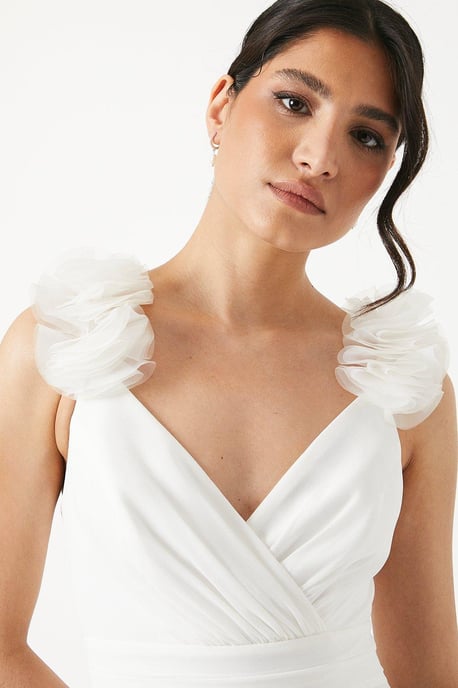 Corsage Detail Chiffon A Line Wedding Dress - Image 2