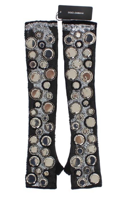 Sequined Cashmere Gloves