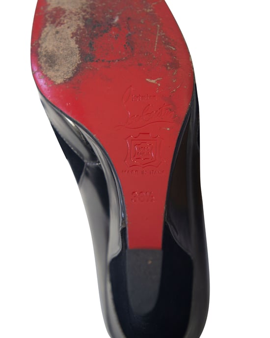 Christian Louboutin Metalen Plateau Pumps in Grijs Leer - Image 5