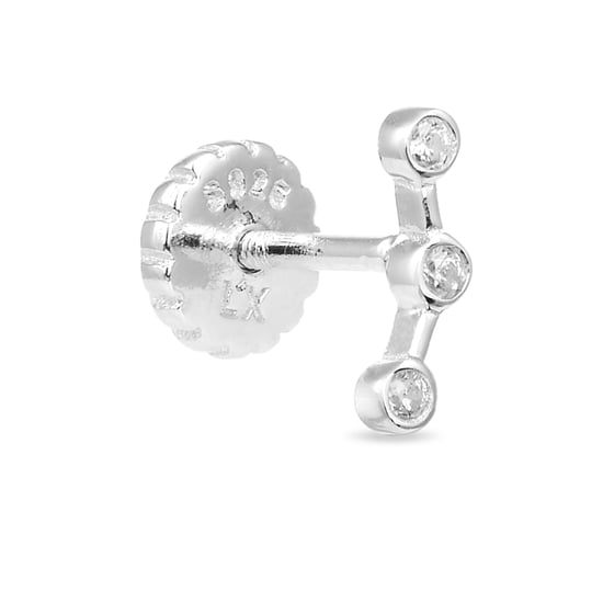Luxe piercing, 925 sterling zilveren rand en glanzende zirkonia met gerhodineerde afwerking - Image 1