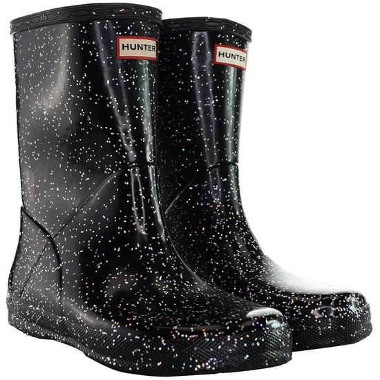 Hunter Giant Glitter Kids Zwarte Wellington Laarzen - Image 2