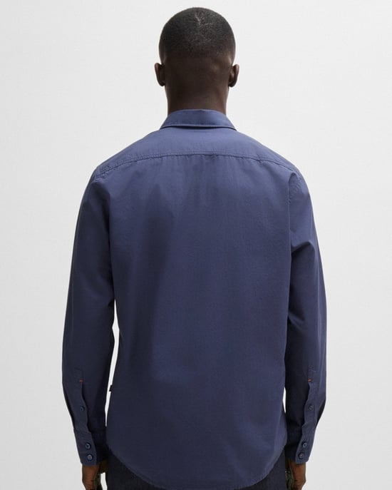 BOSS Orange Relegant 6 Heren Regular-Fit Shirt van Katoen Poplin met Kent Kraag - Image 5