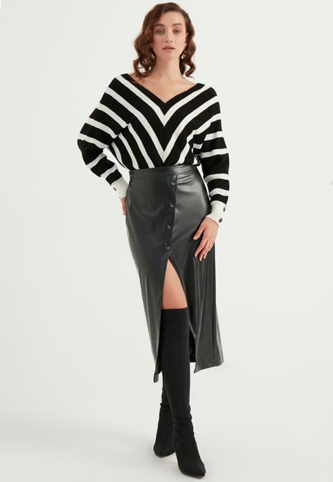Leren Rok met Splitten - Image 2