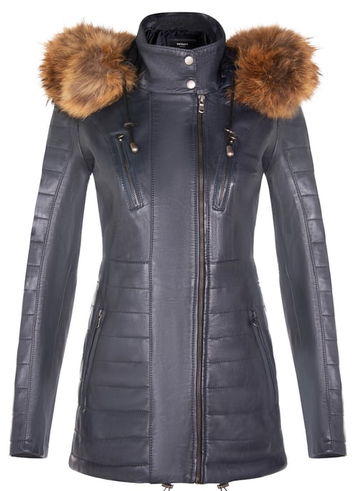 Women's slim fit leather park bag with hooded top - Northam