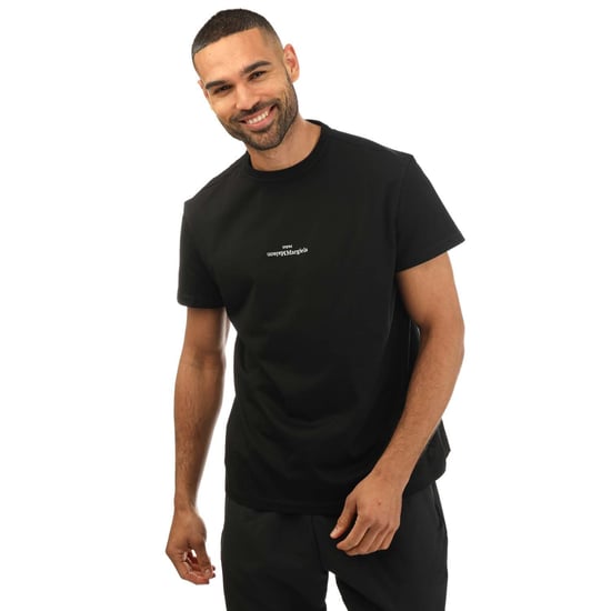 Heren Maison Margiela Geborduurd Tekst Logo T-shirt in Zwart - Image 1
