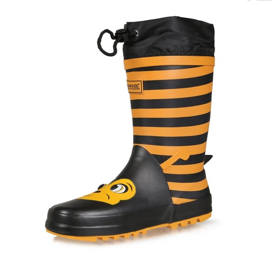 Dare 2B Childrens/Kids Mudplay Dinosaur Wellingtons (Yellow/Black Stripe)