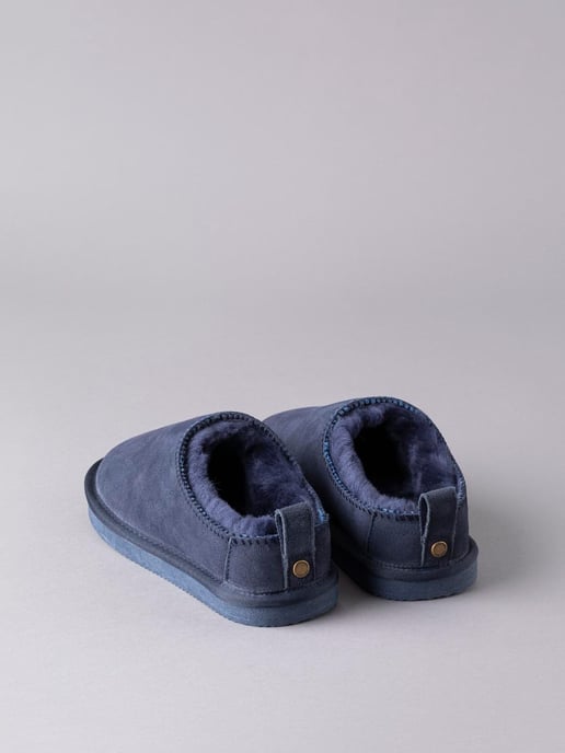 Ladies' Sheepskin Clog Slippers in Navy