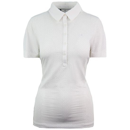 Under Armour HeatGear Zinger Golf Fitted Polo Shirt Womens Cream Top 1272340 103