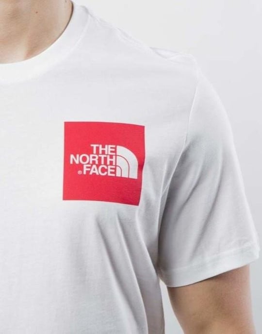 The North Face Heren Fine Short Sleeve T Shirt Wit/Rood - Image 5