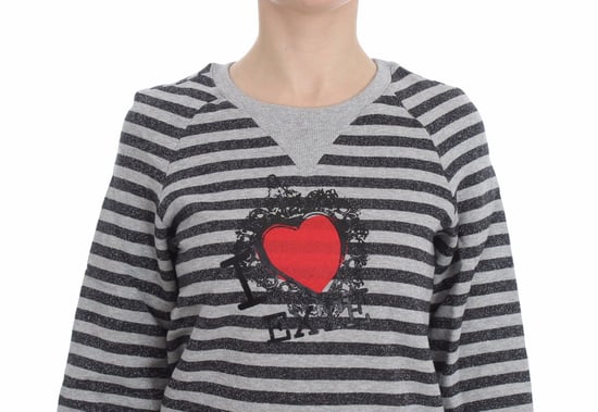 Exte Vrouwen Grijs Gestreept Katoenen Crewneck Sweater - Image 4
