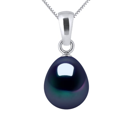 Hanger Zoetwater Pearl 8-9mm Black Pear 18K White Gold Geleverd met ketting - Image 1