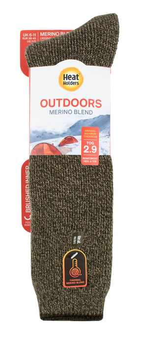 Heat Holders - Kniehoge herensokken van merinowol - Khaki - Image 2