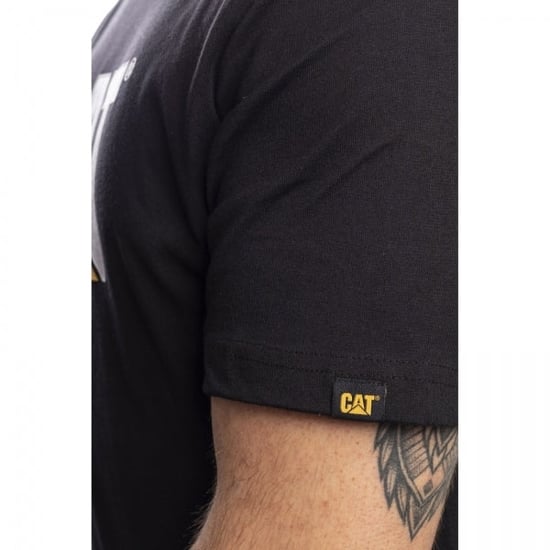 CAT HANDTEKENING LOGO Heren Katoenen T-Shirt Zwart - Image 6