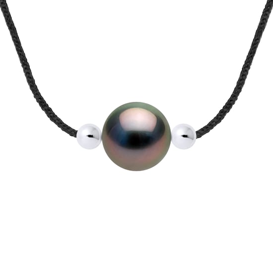 DIADEMA - Necklace Black Nylon - Tahiti Pearl