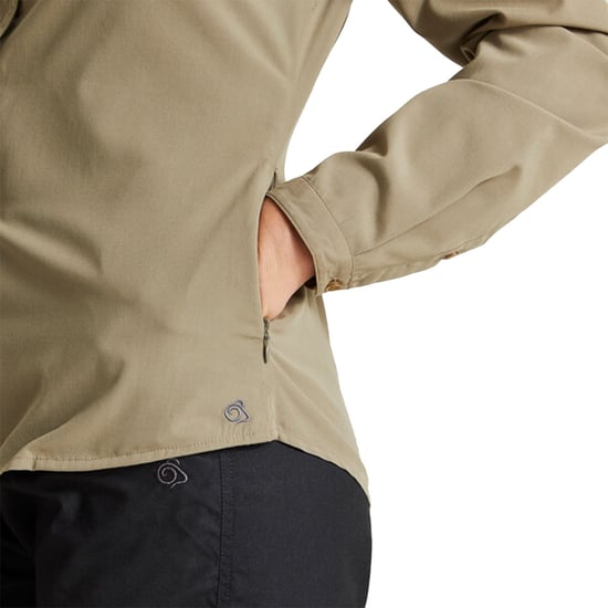 Craghoppers Womens/Ladies Expert Kiwi Long-Sleeved Shirt (Pebble)