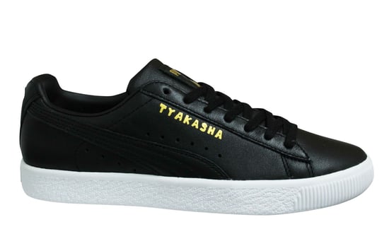 Puma Clyde TYAKASHA Black Leather Low Lace Up Casual Mens Trainers 368070 01