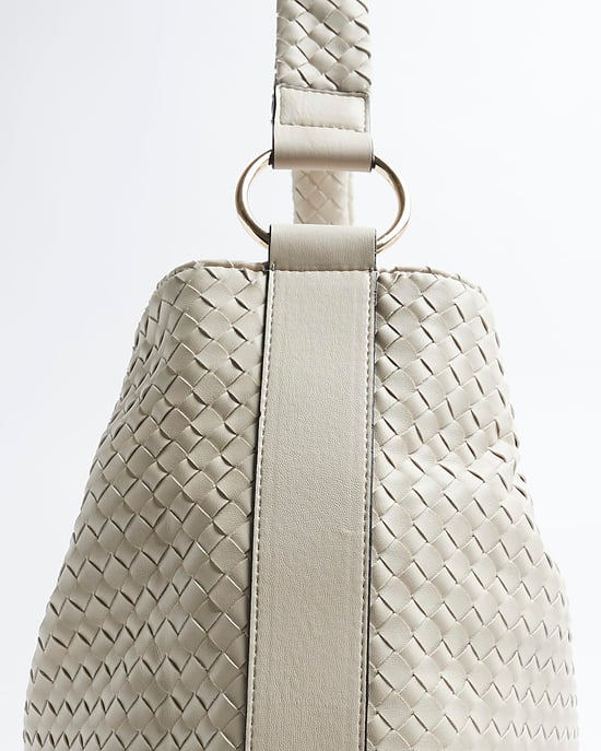 River Island Womens Tote Bag Beige Woven Slouch