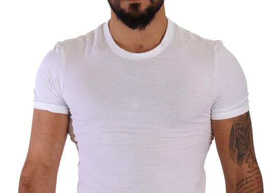 Dolce & Gabbana Heren Witte Ronde Hals Katoenen Stretch T-shirt - Image 4