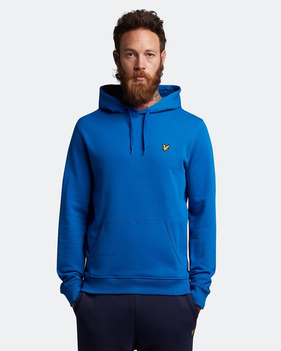 Lyle & Scott trui met capuchon in blauw - Image 2