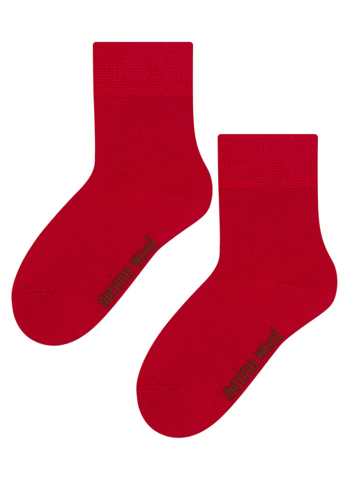 Steven - Thermische gebreide merinowolsokken voor kinderen - Rood - Image 1