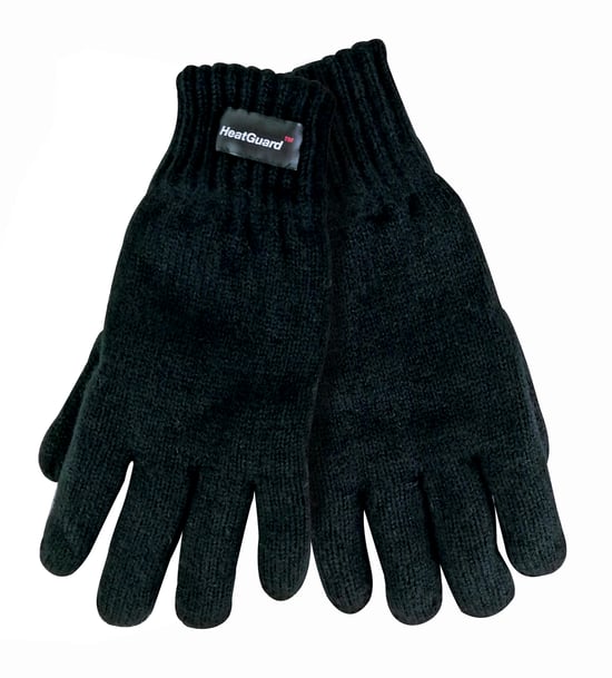 Thinsulate - Childrens Knitted Gloves | Boys Thermal Winter Gloves - Black