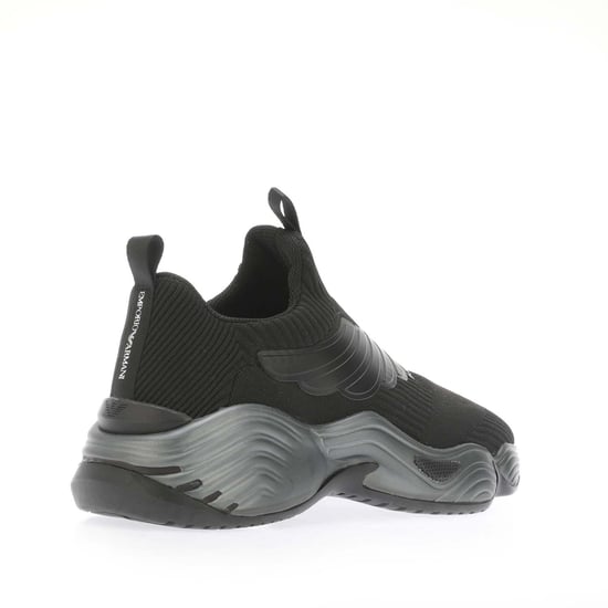 Armani gebreide herentrainers in zwart - Image 3