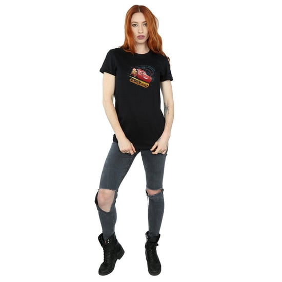 Disney Womens/Ladies Cars Lightning McQueen Cotton Boyfriend T-Shirt (Black)