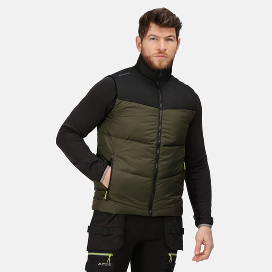 Regatta Mens Regime Insulated Body Warmer (Dark Khaki/Black)
